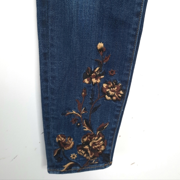 Driftwood Jackie Skinny Embroidered Jeans Mid Rise Stretch Womens Size 26W 28L - Picture 6 of 13